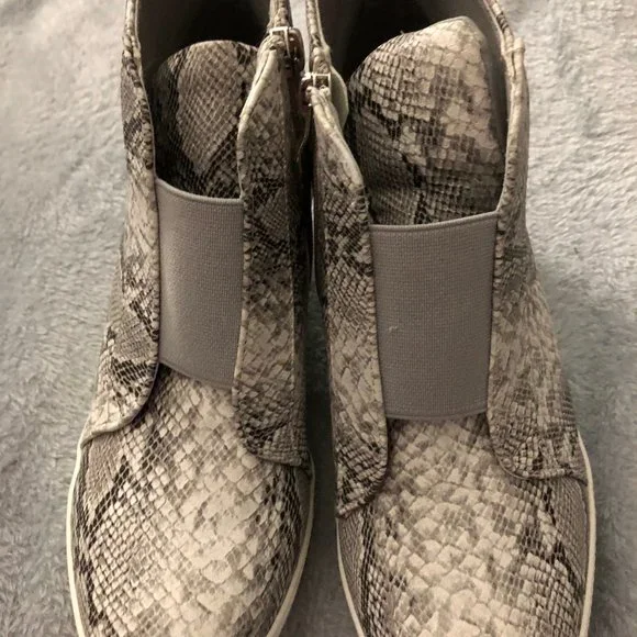 Ccocci Snakeskin Wedge Sneakers 7.5 Gray/White - Picture 3 of 10